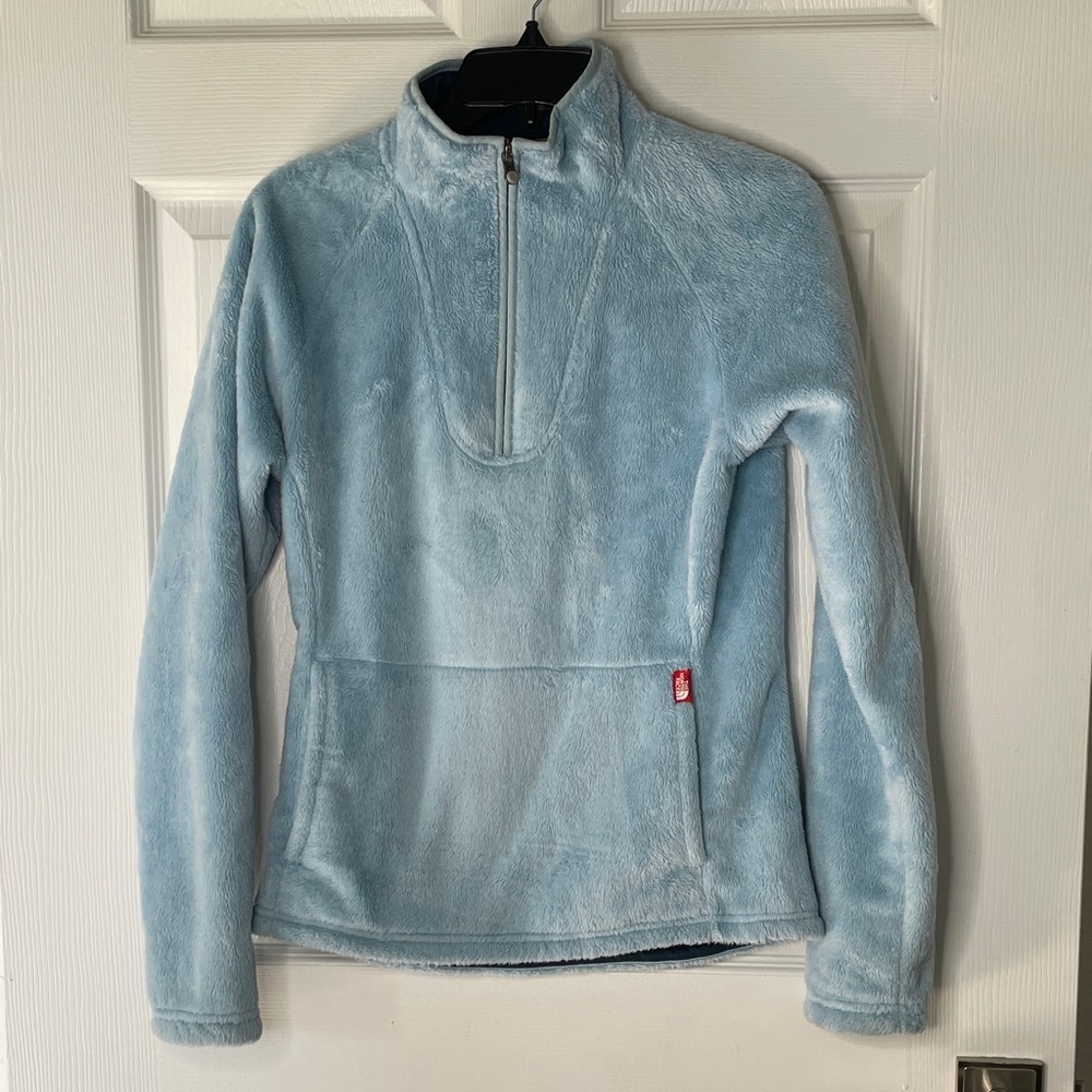 The North Face Sky Blue Fleece 3/4 Zip Up Pullover Sweatshirt